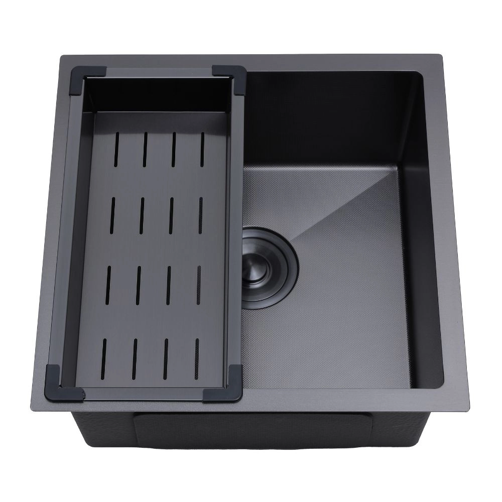 Cuba Gourmet para Cozinha Aço Inox 304 Texturizado 44x44cm Preto Terena