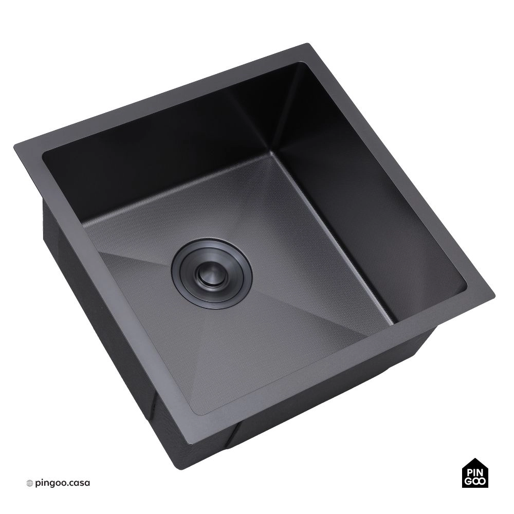 Cuba Gourmet para Cozinha Aço Inox 304 Texturizado 44x44cm Preto Terena