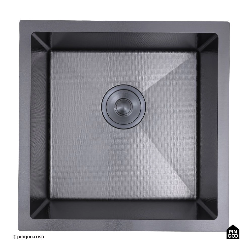 Cuba Gourmet para Cozinha Aço Inox 304 Texturizado 44x44cm Preto Terena