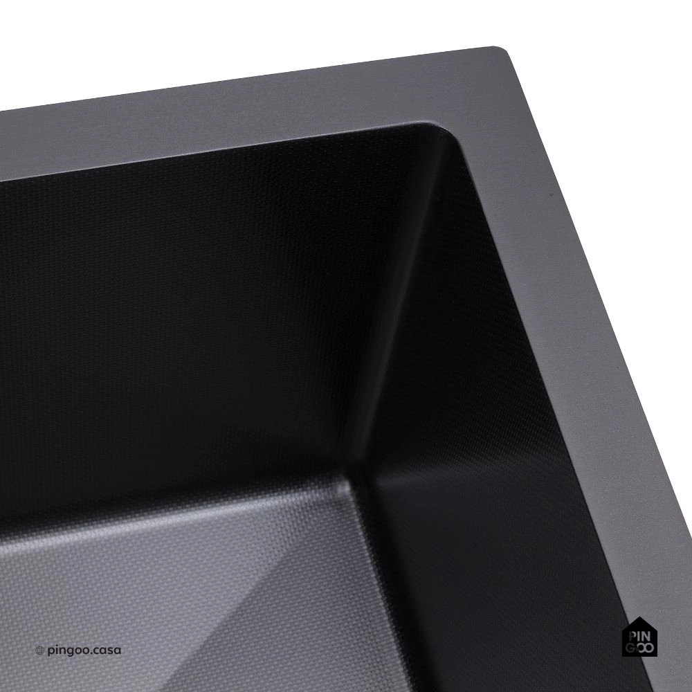 Cuba Gourmet para Cozinha Aço Inox 304 Texturizado 44x44cm Preto Terena