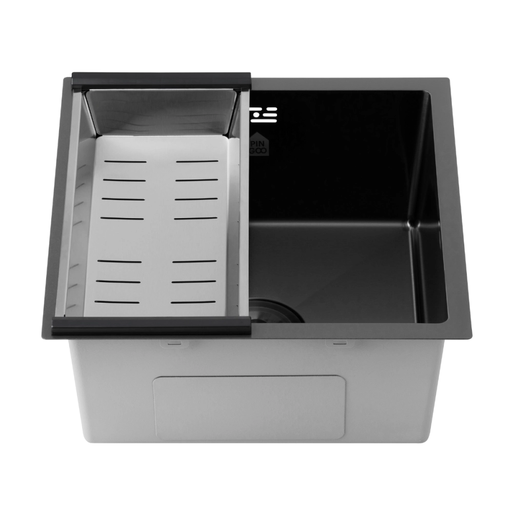 Cuba Gourmet para Cozinha Aço Inox 304 44x44cm Terena Preto