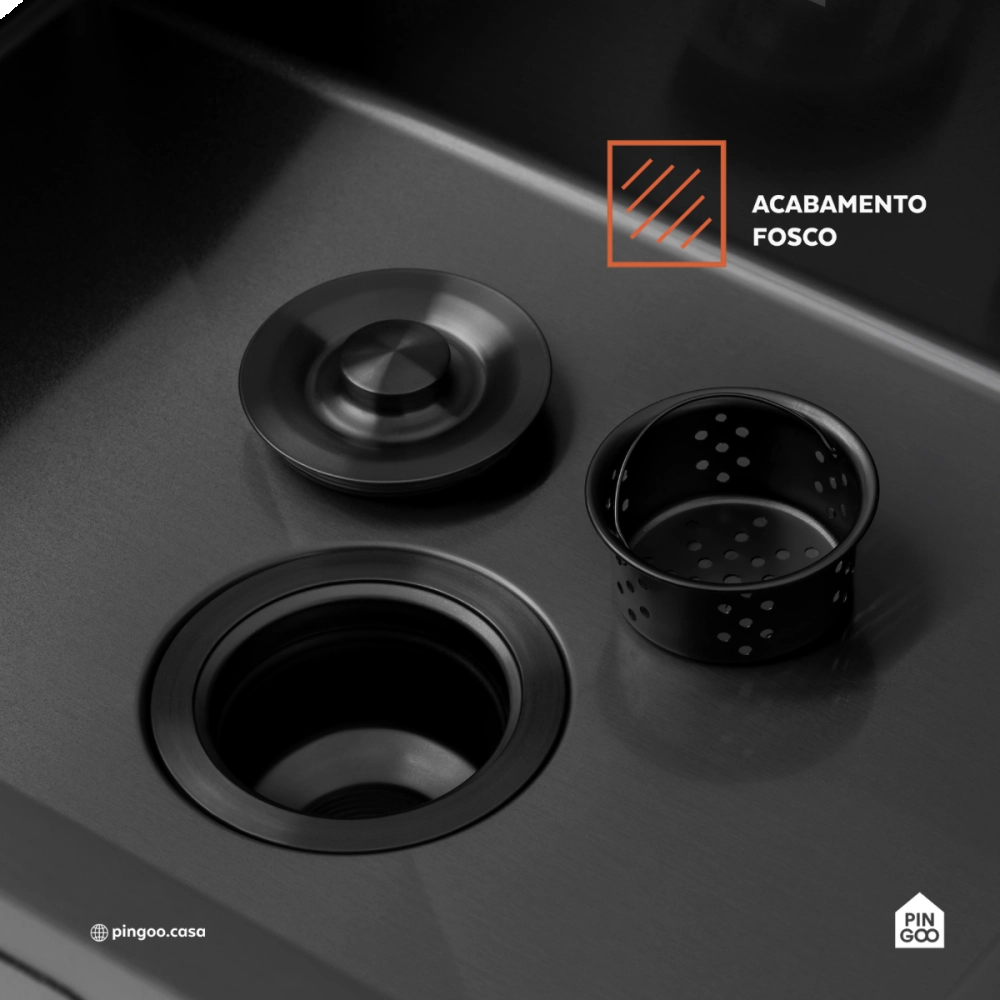 Cuba Gourmet para Cozinha Aço Inox 304 58x45cm Terena Preto