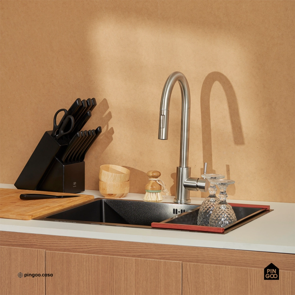 Cuba Gourmet para Cozinha Aço Inox 304 58x45cm Terena Preto