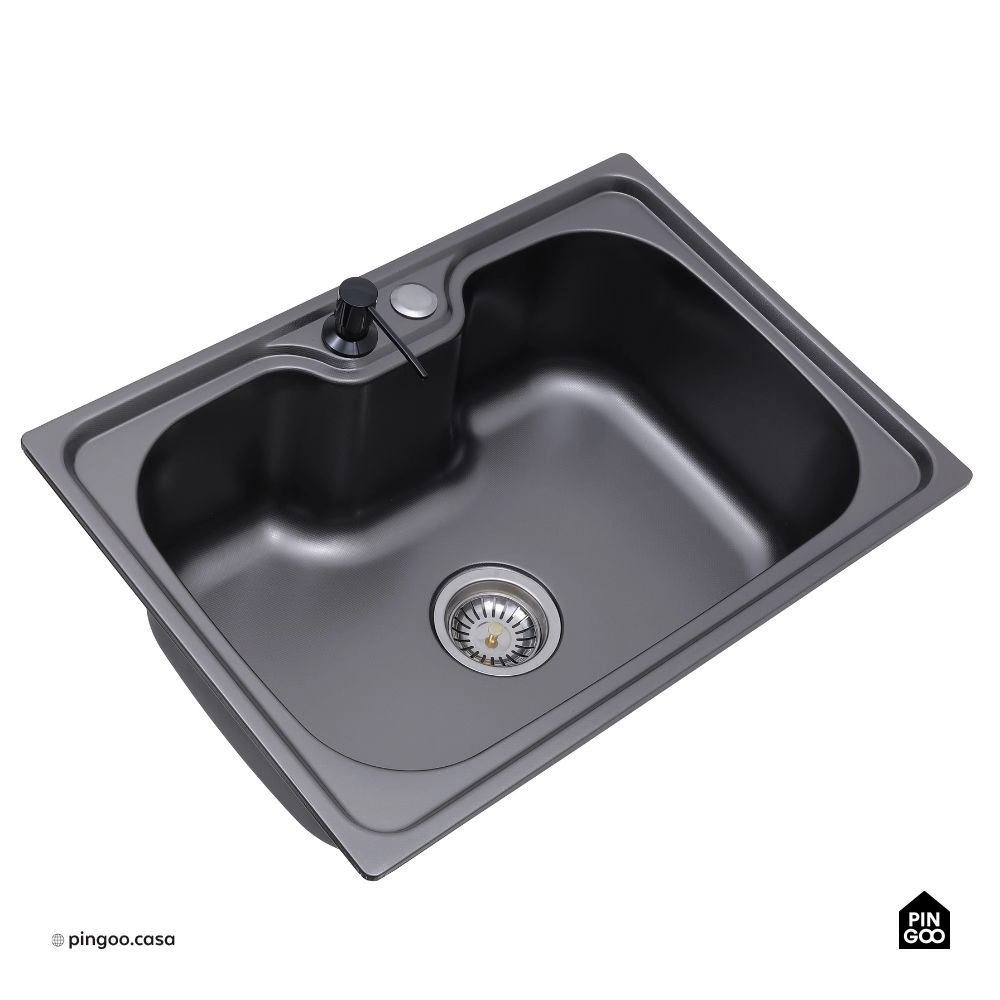 Cuba Gourmet para Cozinha com Acessórios Aço Inox 201 Texturizado 42x60cm Preto Carajás