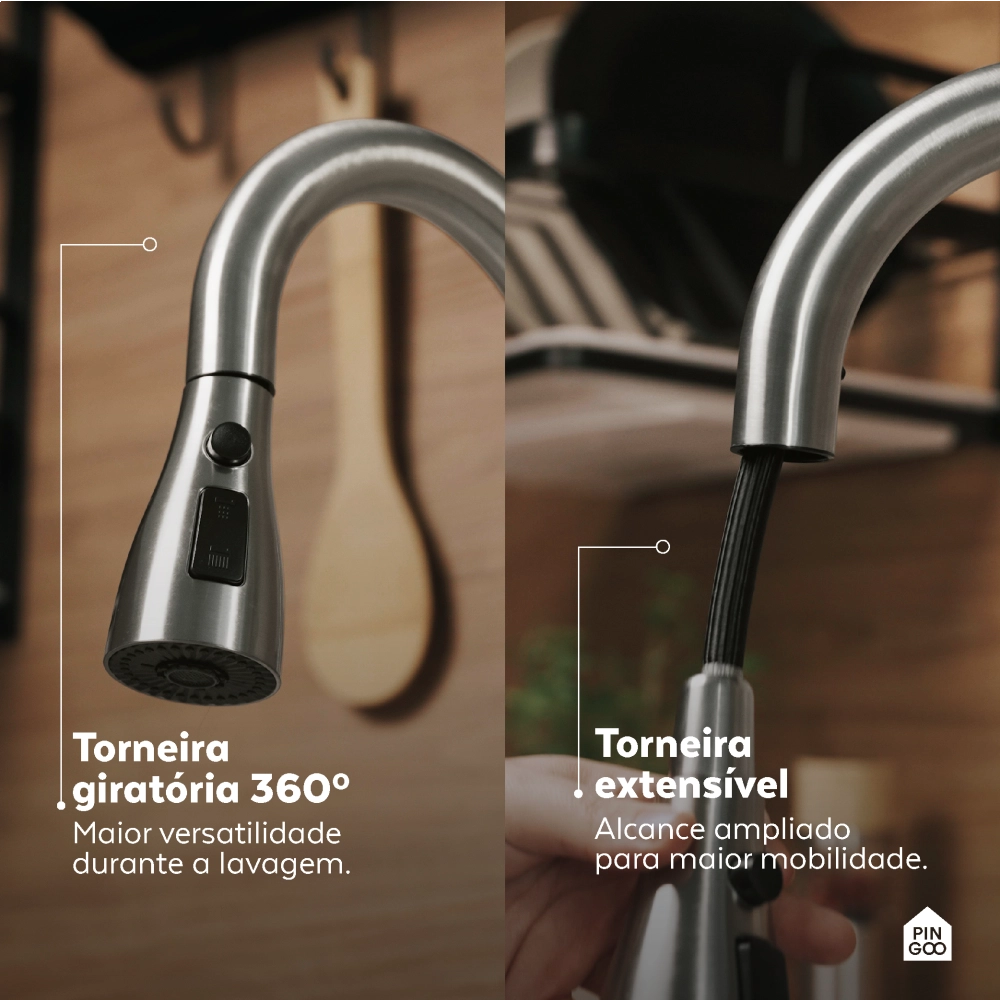 Cuba Gourmet para Cozinha com Acessórios Workstation e Torneira Maranguá Pingoo.casa - Prata