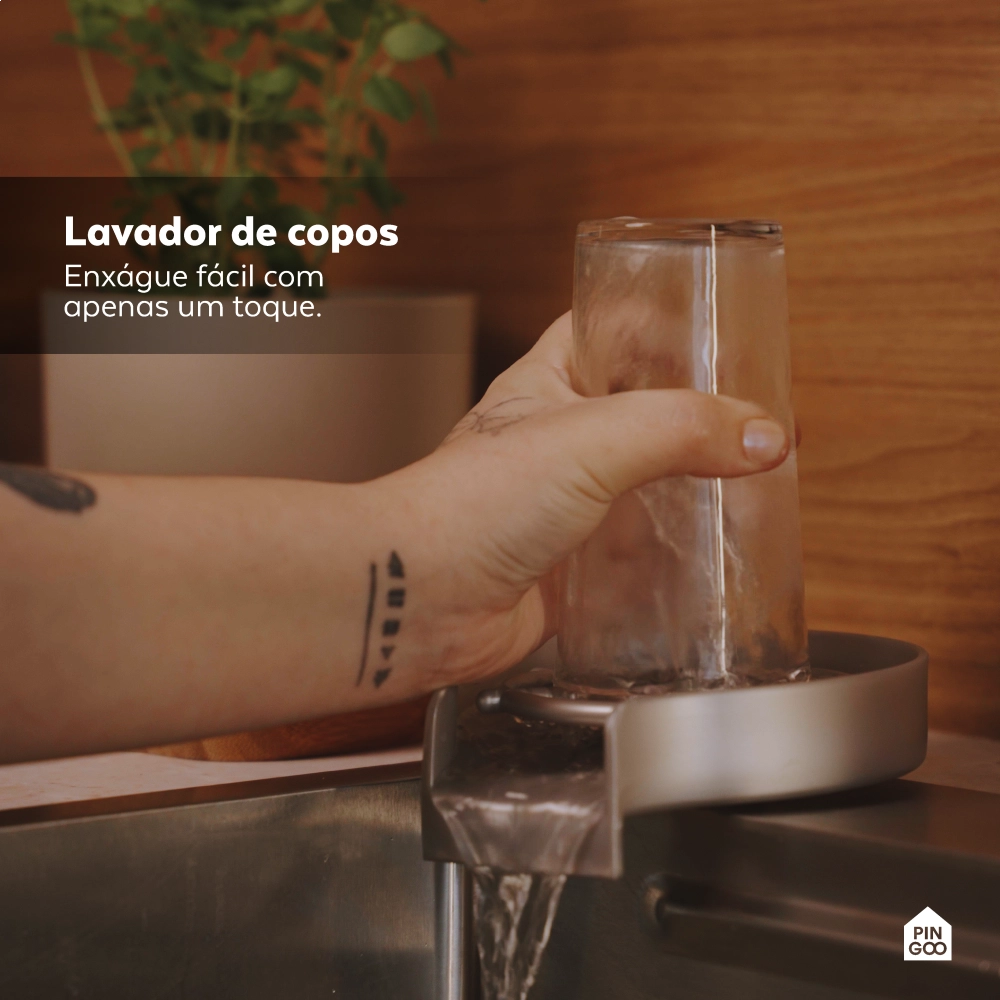 Cuba Gourmet para Cozinha com Acessórios Workstation e Torneira Maranguá Pingoo.casa - Prata