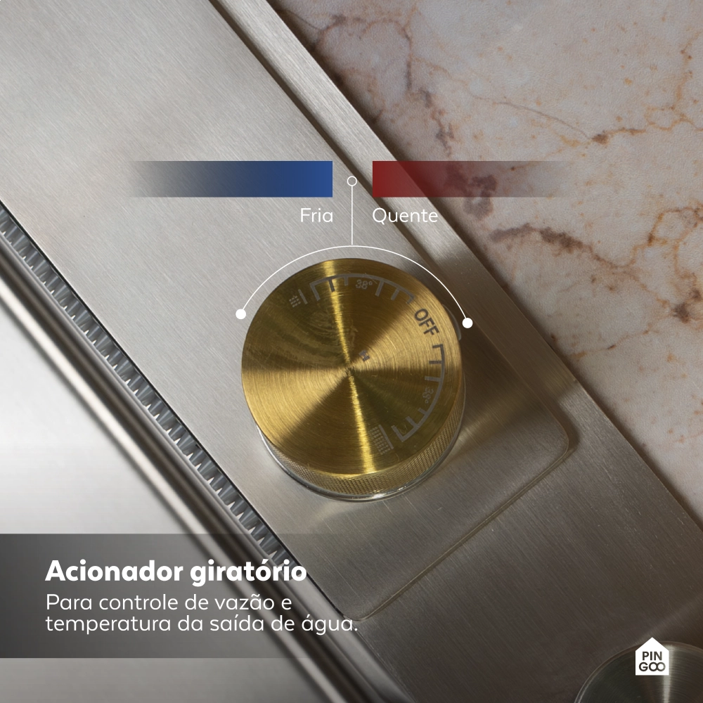 Cuba Gourmet para Cozinha com Acessórios Workstation e Torneira Maranguá Pingoo.casa - Prata