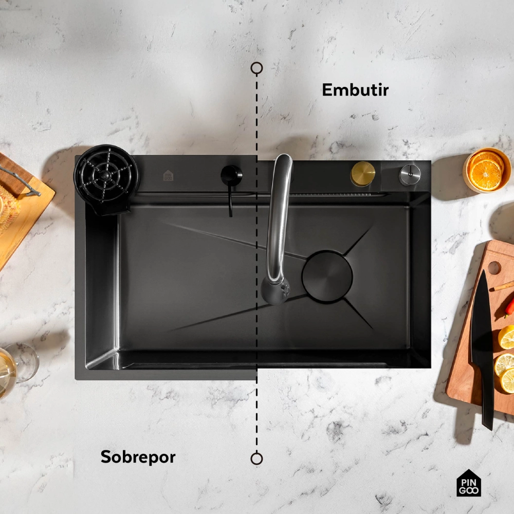Cuba Gourmet para Cozinha com Acessórios Workstation Maranguá Pingoo.casa - Preto