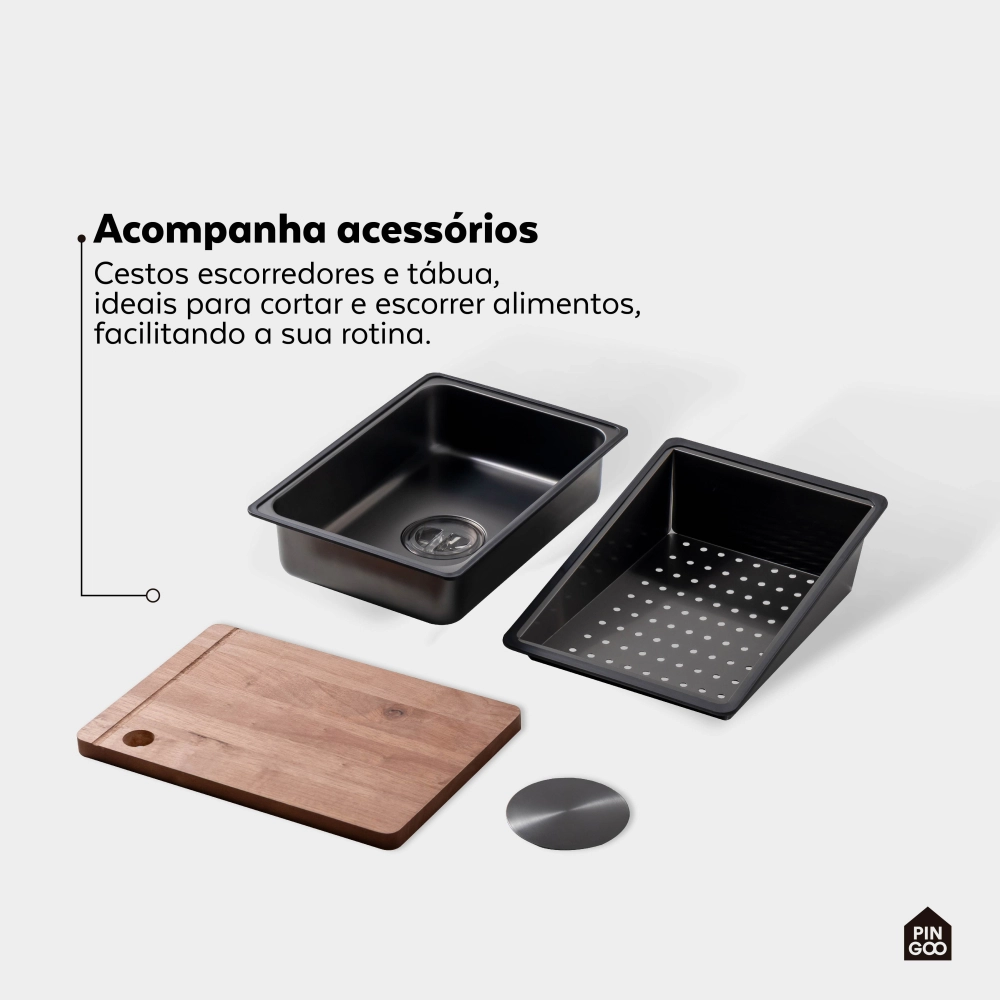 Cuba Gourmet para Cozinha com Acessórios Workstation Maranguá Pingoo.casa - Preto
