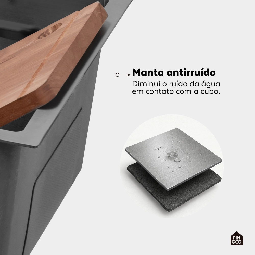 Cuba Gourmet para Cozinha com Acessórios Workstation Maranguá Pingoo.casa - Preto