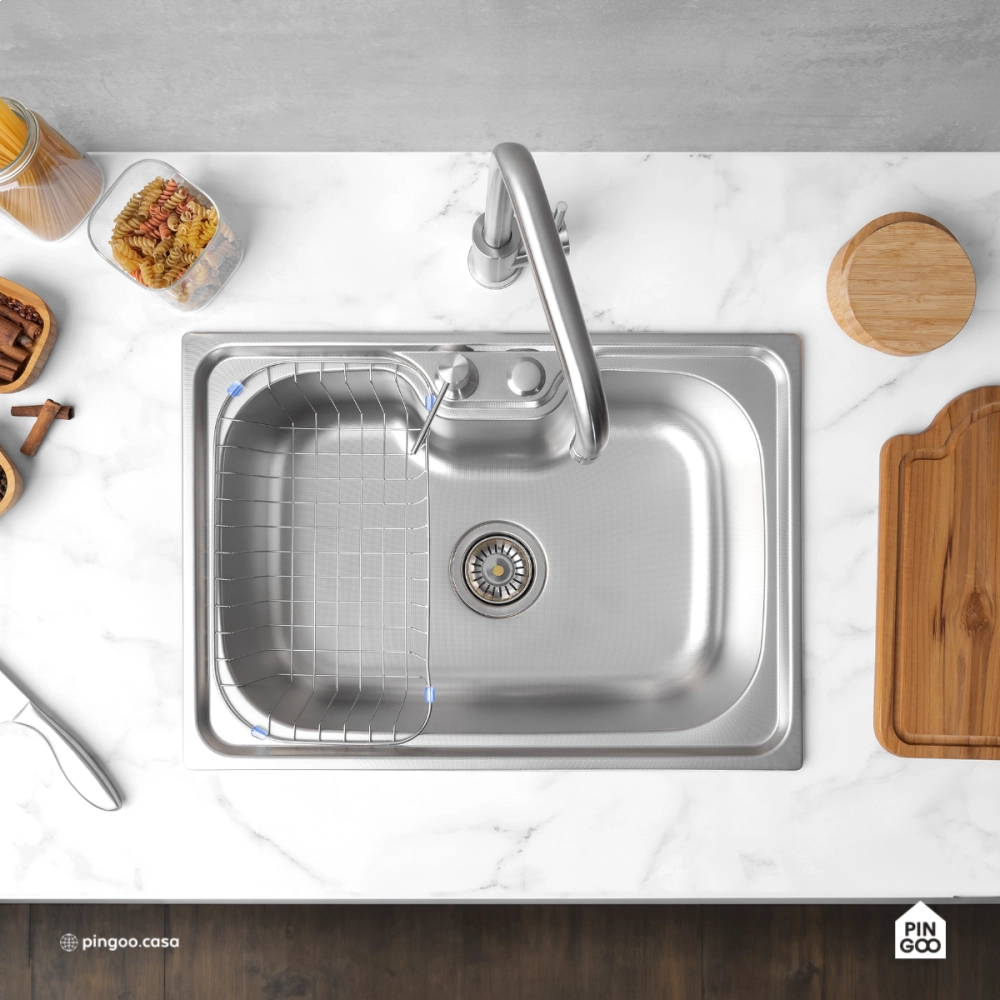 Cuba Gourmet para Cozinha com Acessórios Aço Inox 201 Texturizado 42x60cm Prata Carajás