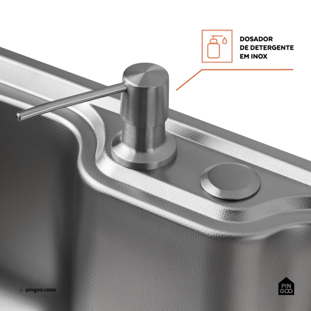 Cuba Gourmet para Cozinha com Acessórios Aço Inox 201 Texturizado 42x60cm Prata Carajás