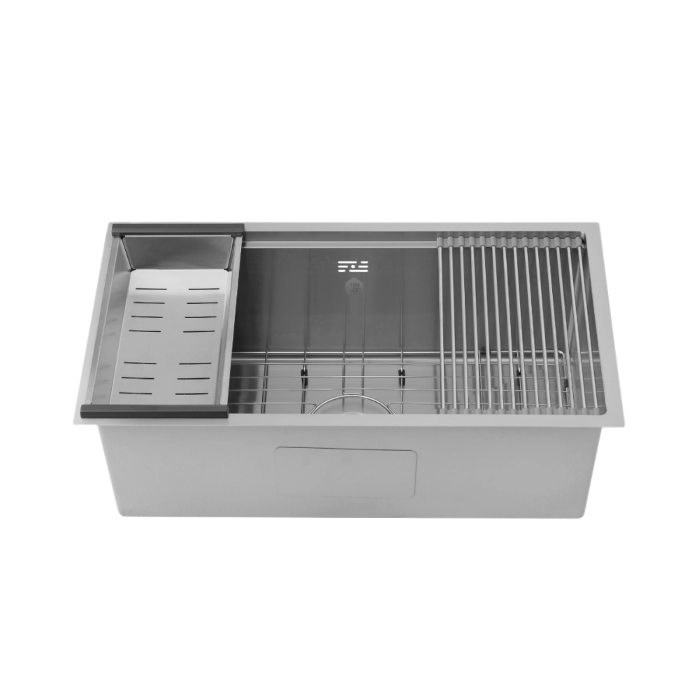 Cuba Gourmet para Cozinha com Acessórios Aço Inox 304 76x45cm Workstation Jarauara Prata Cuba Gourmet para Cozinha com Acessórios Aço Inox 304 76x45cm Workstation Jarauara Prata