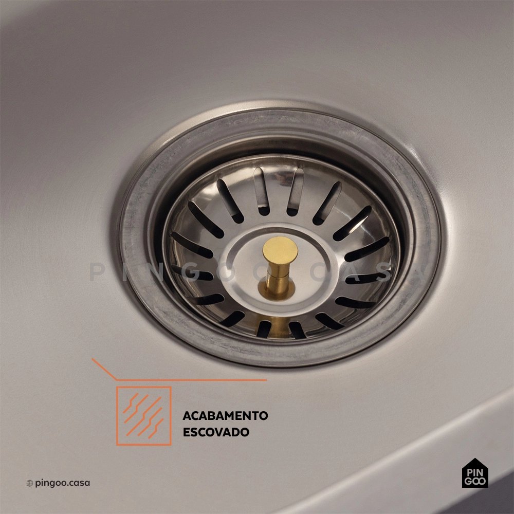 Cuba Gourmet para Cozinha Aço Inox 201 43x37cm Aimoré Prata