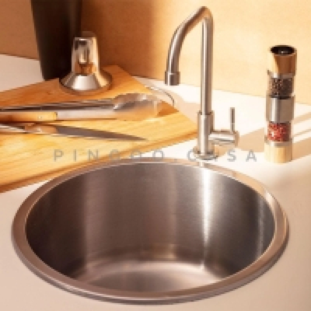 Cuba para Cozinha Redonda Aço Inox 201 Tamoios 40 cm Prata