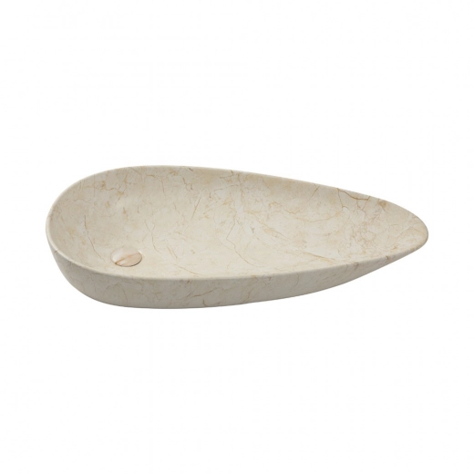 Cuba de Apoio Slim para Banheiro Louça Cerâmica 76,5x42,5cm Gota Marmorizado Gold