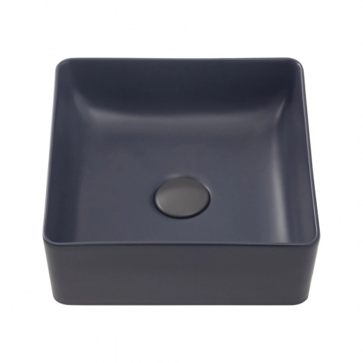 Cuba de Apoio Slim Quadrada para Banheiro Louça Cerâmica 31,5x31cm Crisoprásio Cinza Fosco