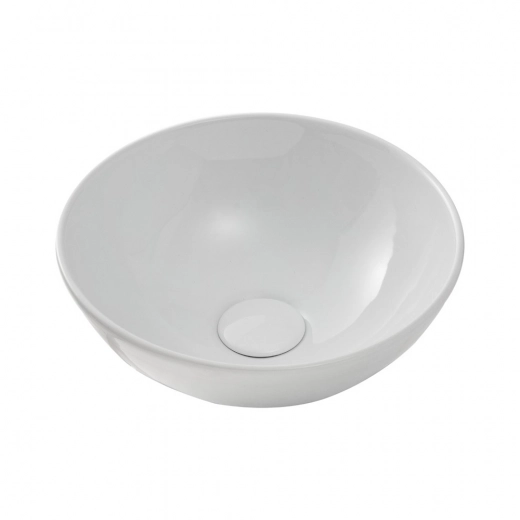 Cuba de Apoio Redonda Slim para Banheiro Louça Cerâmica 28,5cm Calcedônia Branco