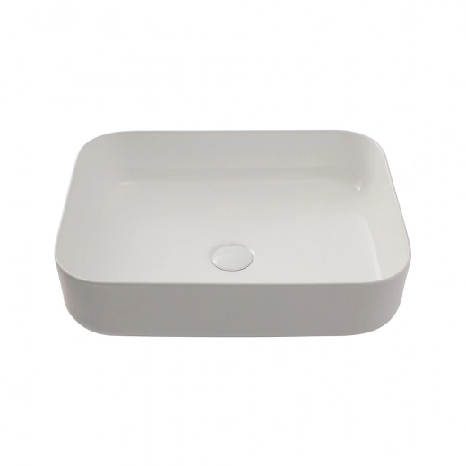 Cuba de Apoio Slim Retangular para Banheiro Louça Cerâmica 50,5x39,5cm Fluorita Branco