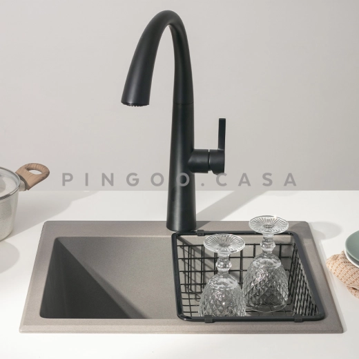 Cuba Gourmet para Cozinha com Acessórios Quartzo 50x43cm Guató Cinza