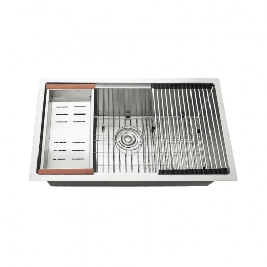 Cuba para Cozinha Gourmet Aço Inox 304 Workstation Com Acessórios Jarauara 76x45 cm Prata