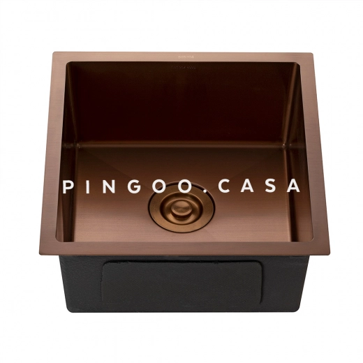 Cuba Gourmet para Cozinha Aço Inox 304 44x44cm Terena Dourado Rose