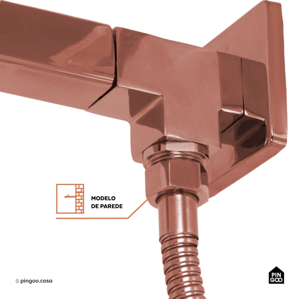 Desviador Para Chuveiro Mundaú Pingoo.Casa - Dourado Rose