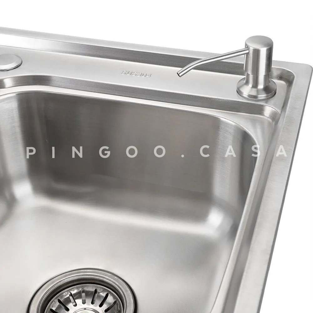 Dosador de Detergente 300ml Aço Inox 304 Pingoo.casa - Prata Dosador de Detergente 300ml Aço Inox 304 Pingoo.casa - Prata