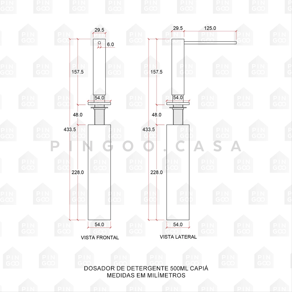 Dosador De Detergente 500Ml Capíá Prata