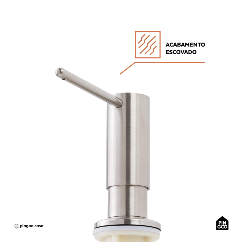 Dosador de Detergente Capiá 500ml Aço Inox 304 Pingoo.casa - Prata Dosador de Detergente Capiá 500ml Aço Inox 304 Pingoo.casa - Prata