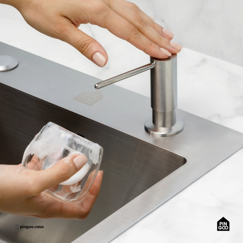 Dosador de Detergente Capiá 500ml Aço Inox 304 Pingoo.casa - Prata Dosador de Detergente Capiá 500ml Aço Inox 304 Pingoo.casa - Prata
