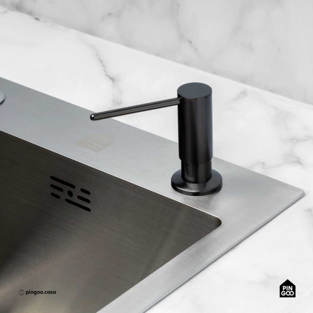 Dosador de Detergente Capiá 500ml Aço Inox 304 Pingoo.casa - Preto