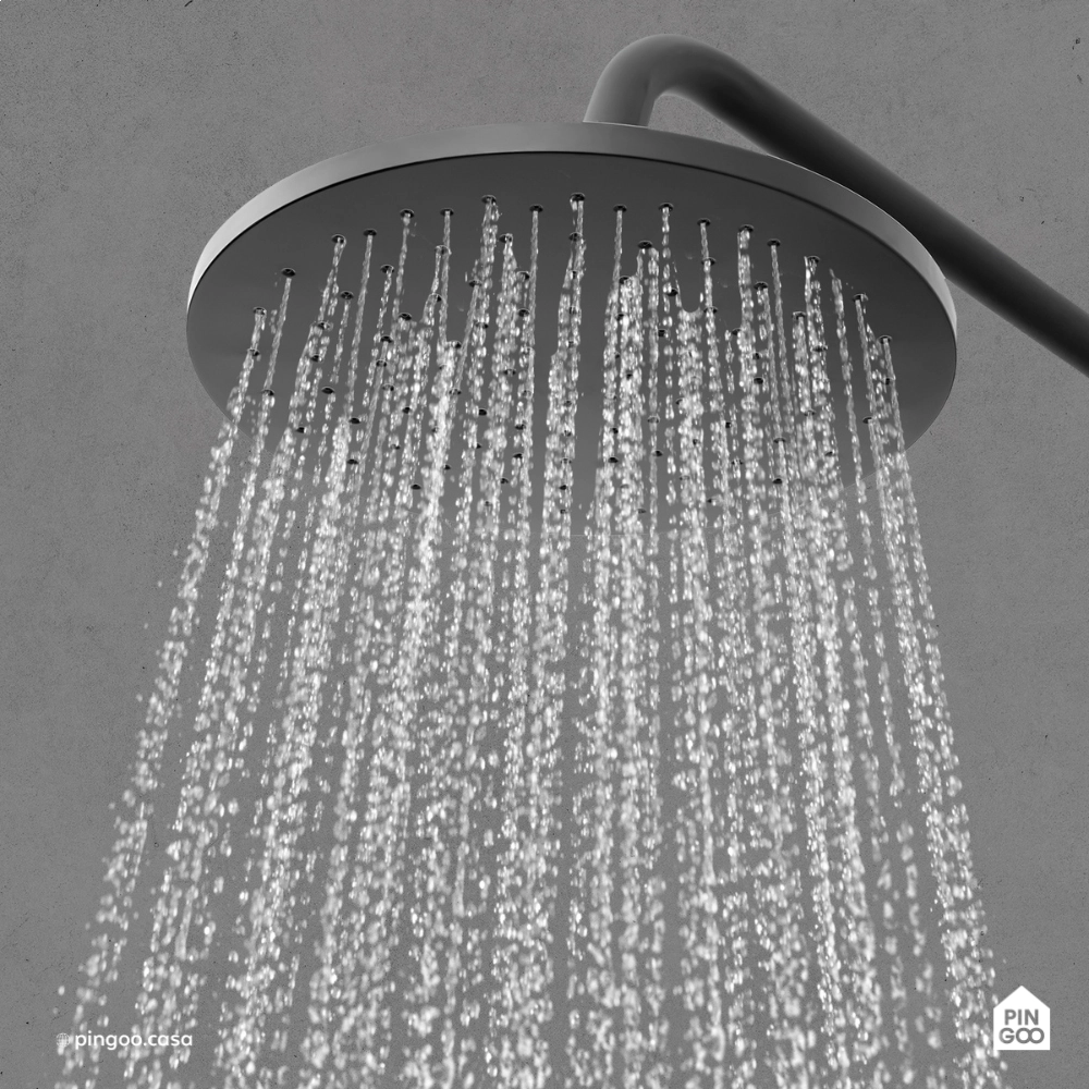 Ducha Chuveiro Modular de Parede Redondo Iaco Pingoo.casa - Preto
