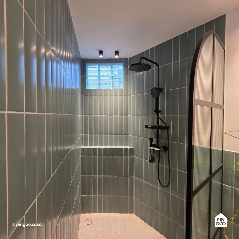 Ducha Chuveiro Modular Piano Redondo Preto Fosco