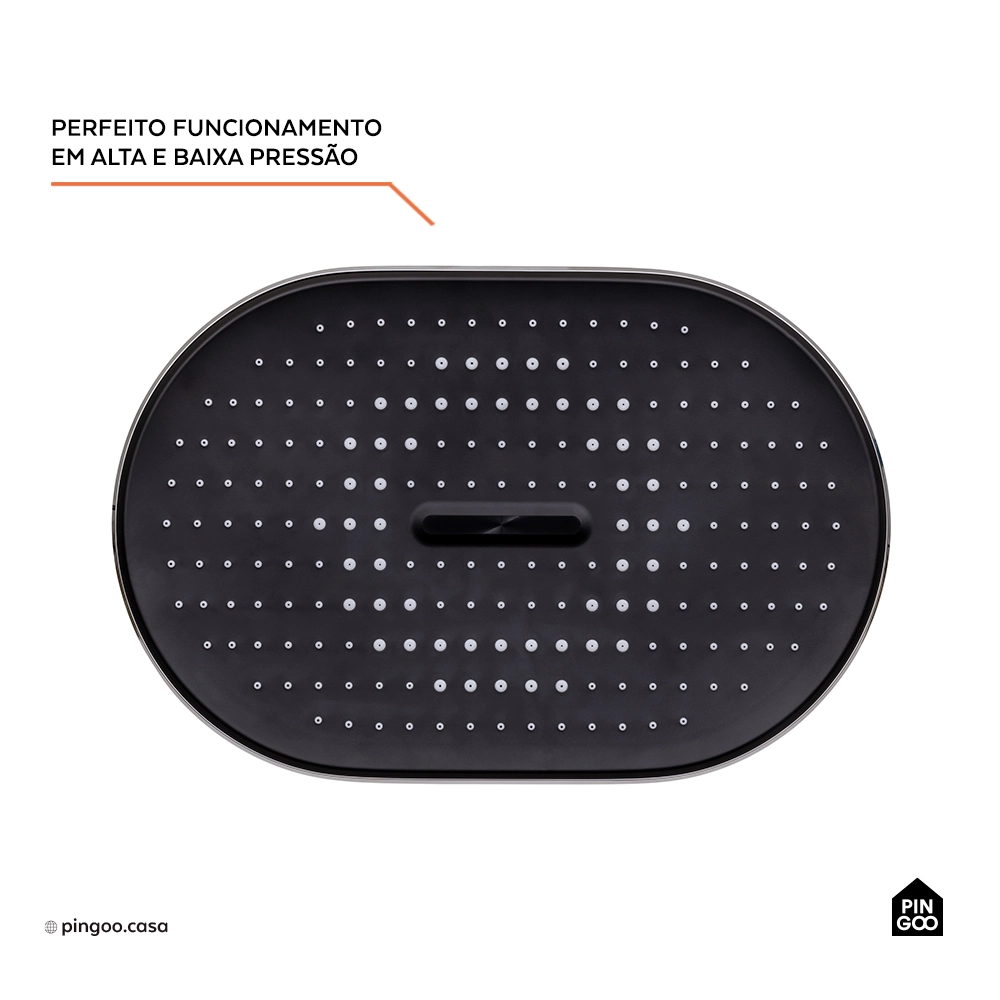 Ducha chuveiro oval de parede Muriaé - Prata