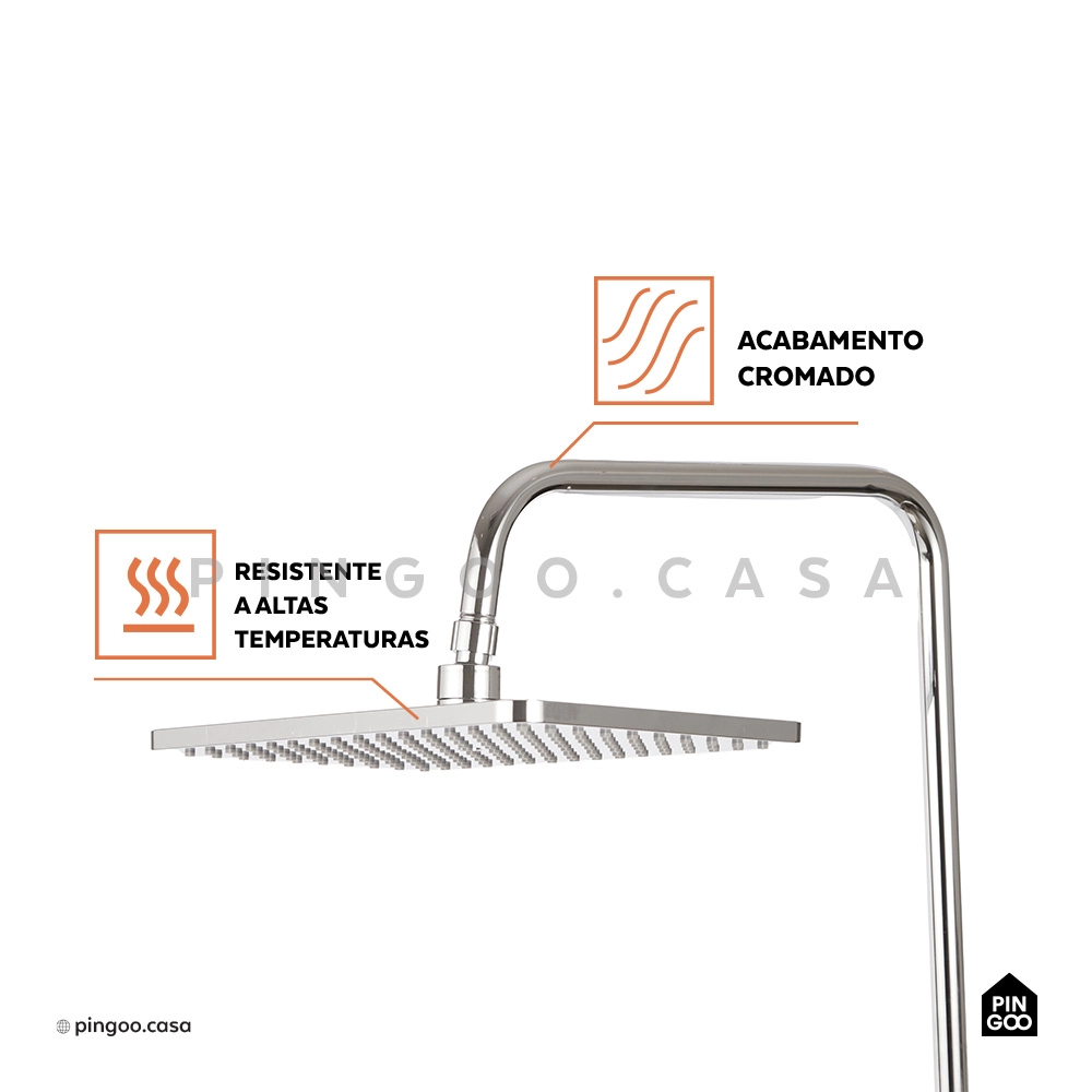 Ducha Chuveiro Premium Quadrado Modular Com Desviador Tabatinga Ducha Chuveiro Premium Quadrado Modular Com Desviador Tabatinga