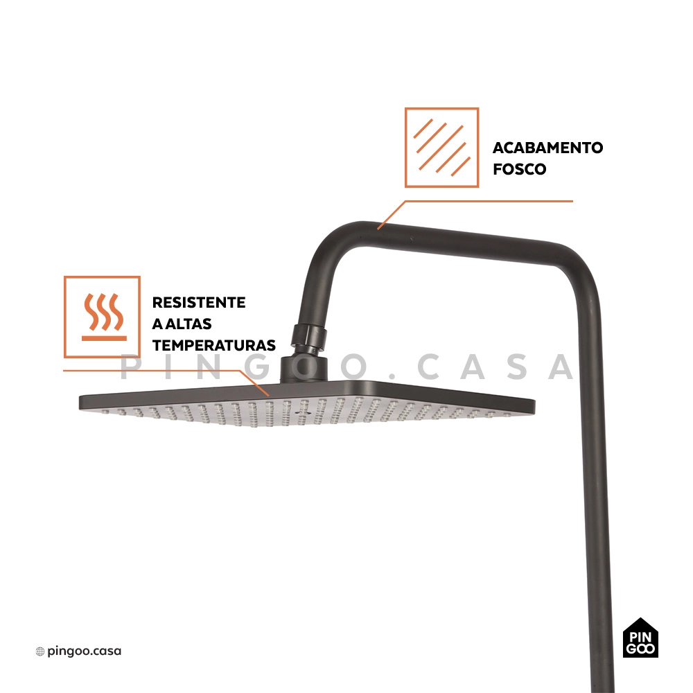 Ducha Chuveiro Premium Quadrado Modular Com Desviador Tabatinga Ducha Chuveiro Premium Quadrado Modular Com Desviador Tabatinga