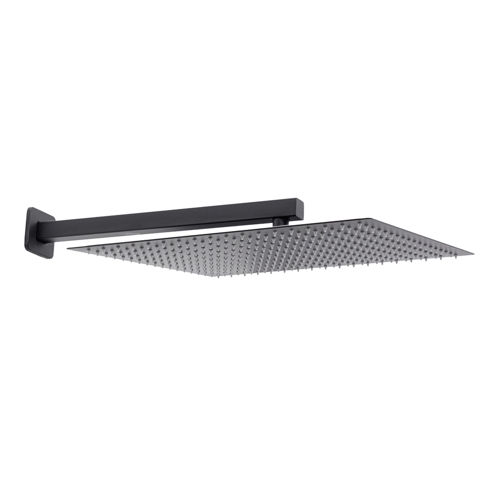 Ducha Chuveiro Quadrado de Teto 40cm com Braço de 25cm Mundaú Preto