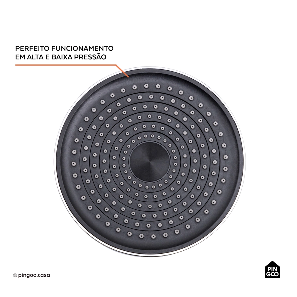 Ducha Chuveiro Redondo de Parede Beni Pingoo.casa - Prata