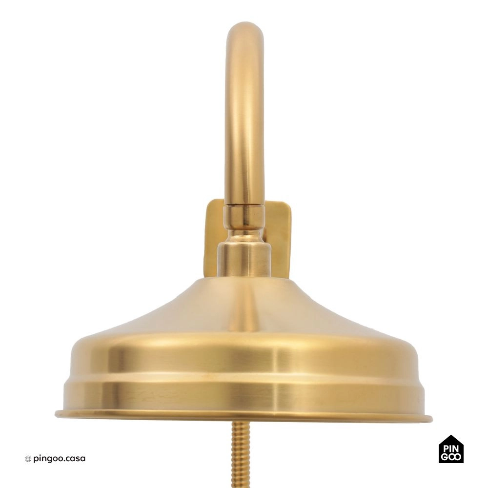 Ducha Chuveiro Redondo de Parede com desviador Trombetas Dourado