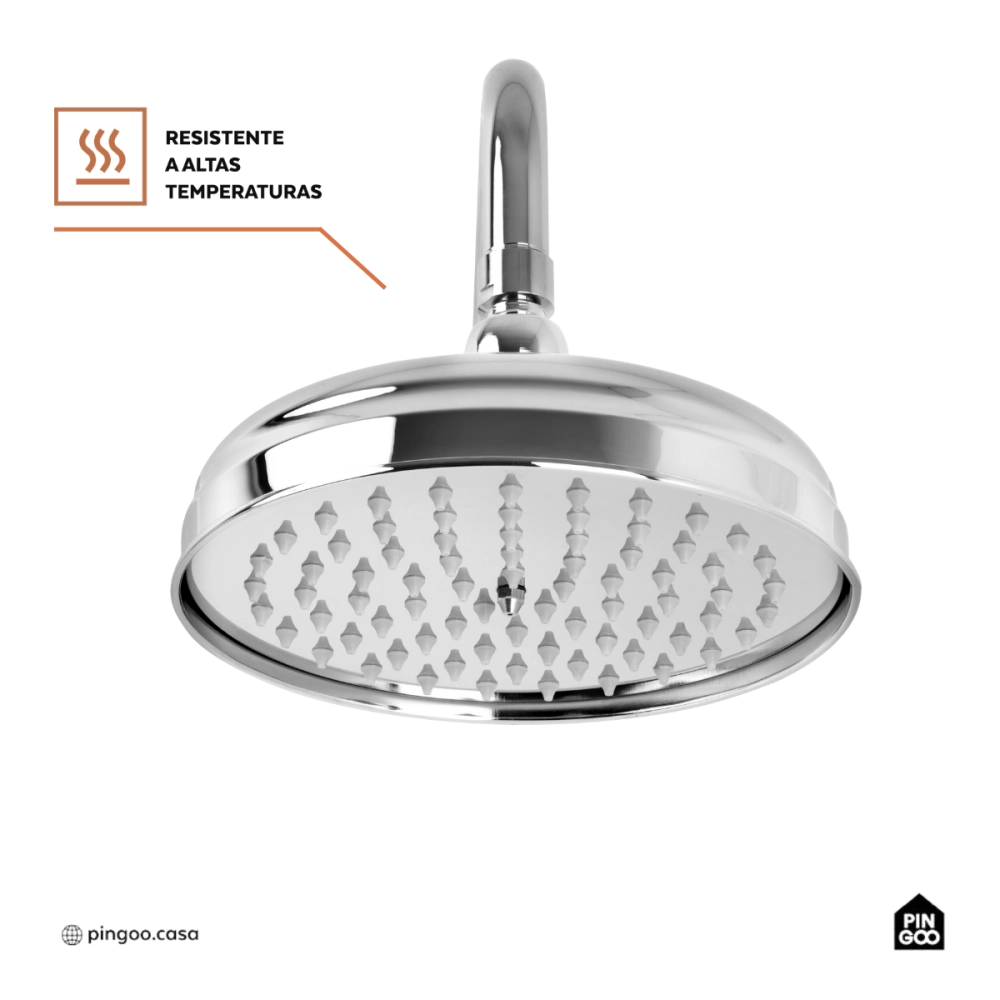 Ducha Chuveiro Redondo de Parede com desviador Trombetas Prata Ducha Chuveiro Redondo de Parede com desviador Trombetas Prata