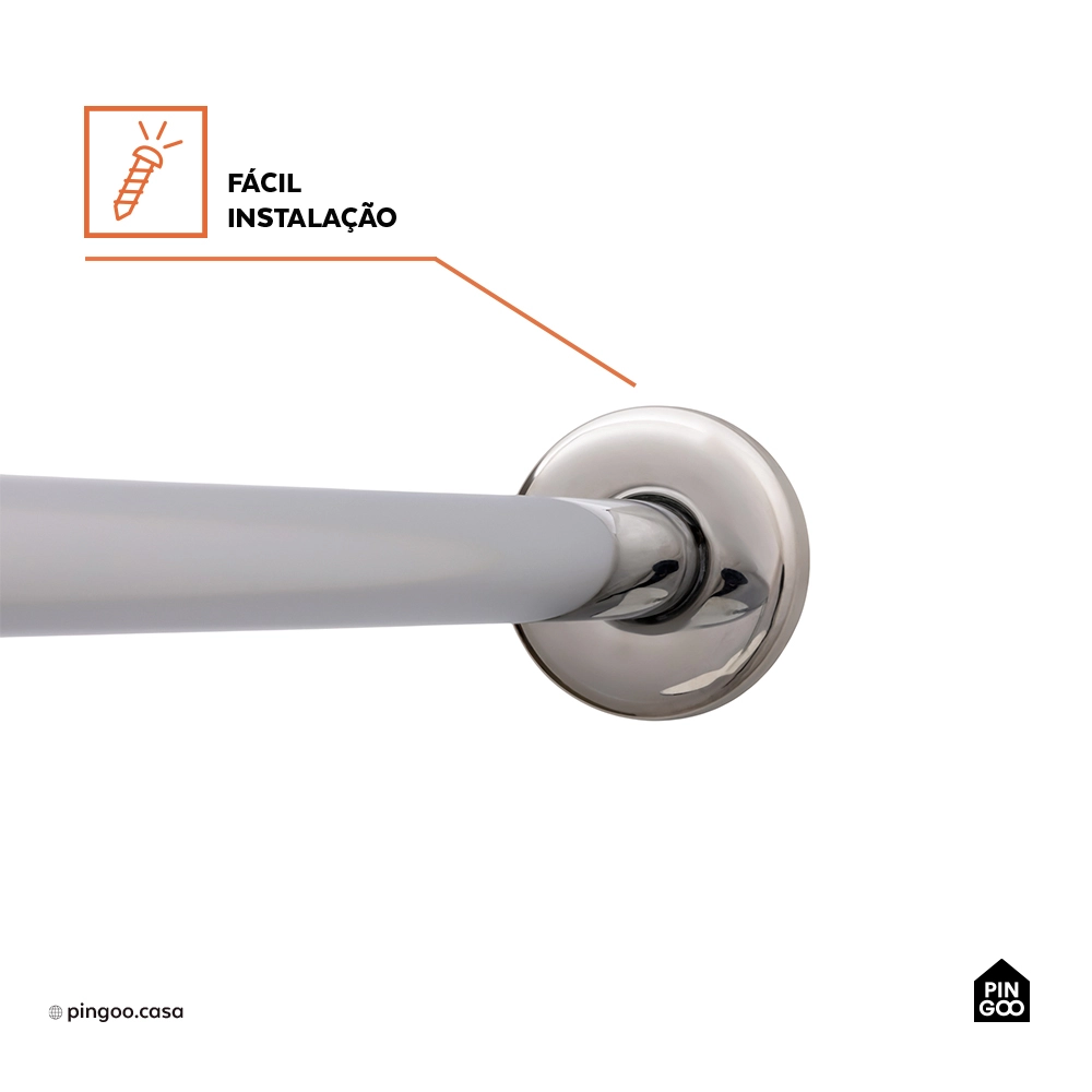 Ducha chuveiro redondo de parede Macaé - Prata