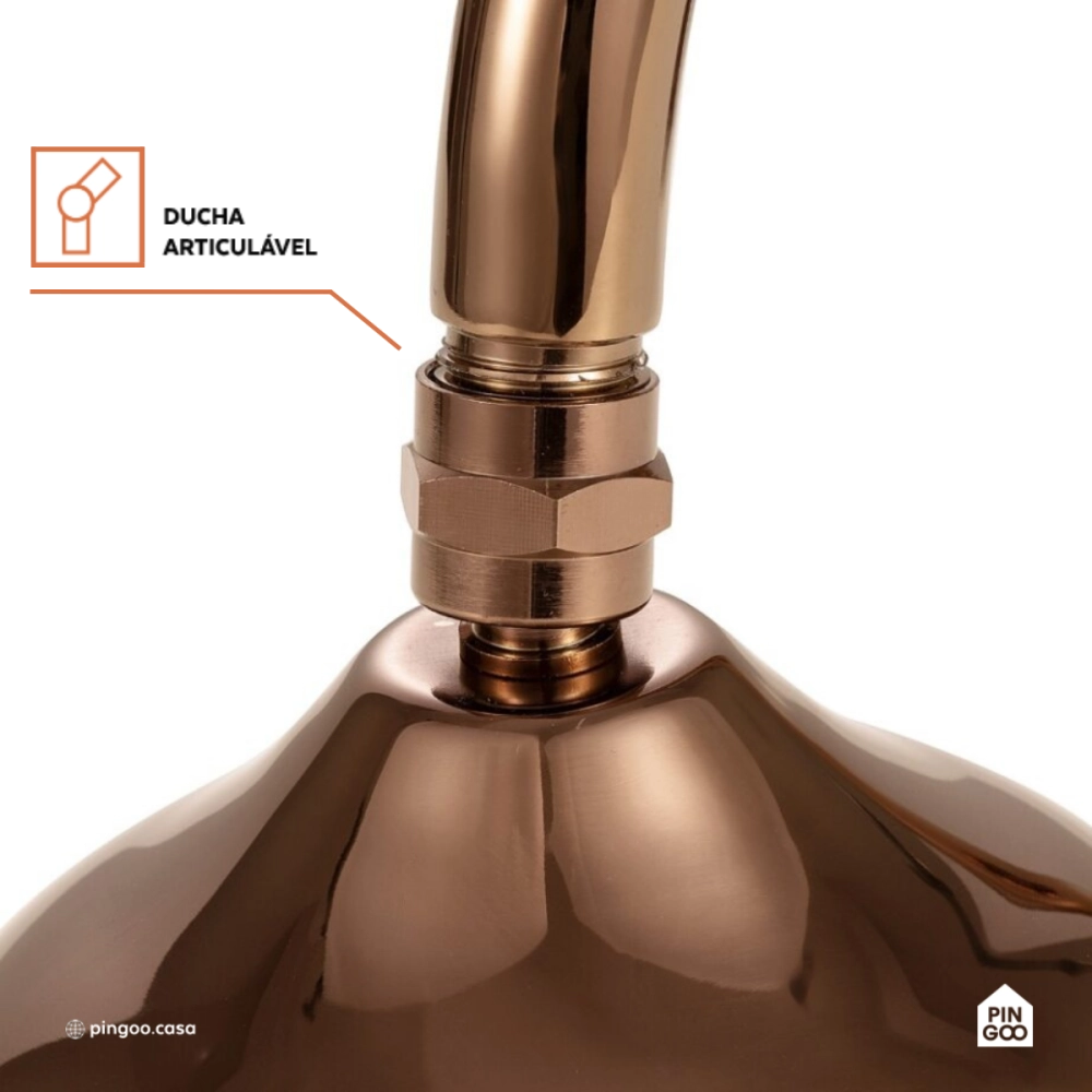 Ducha Chuveiro Redondo Retrô Inox 20cm Coari Pingoo.casa - Dourado Rose Ducha Chuveiro Redondo Retrô Inox 20cm Coari Pingoo.casa - Dourado Rose
