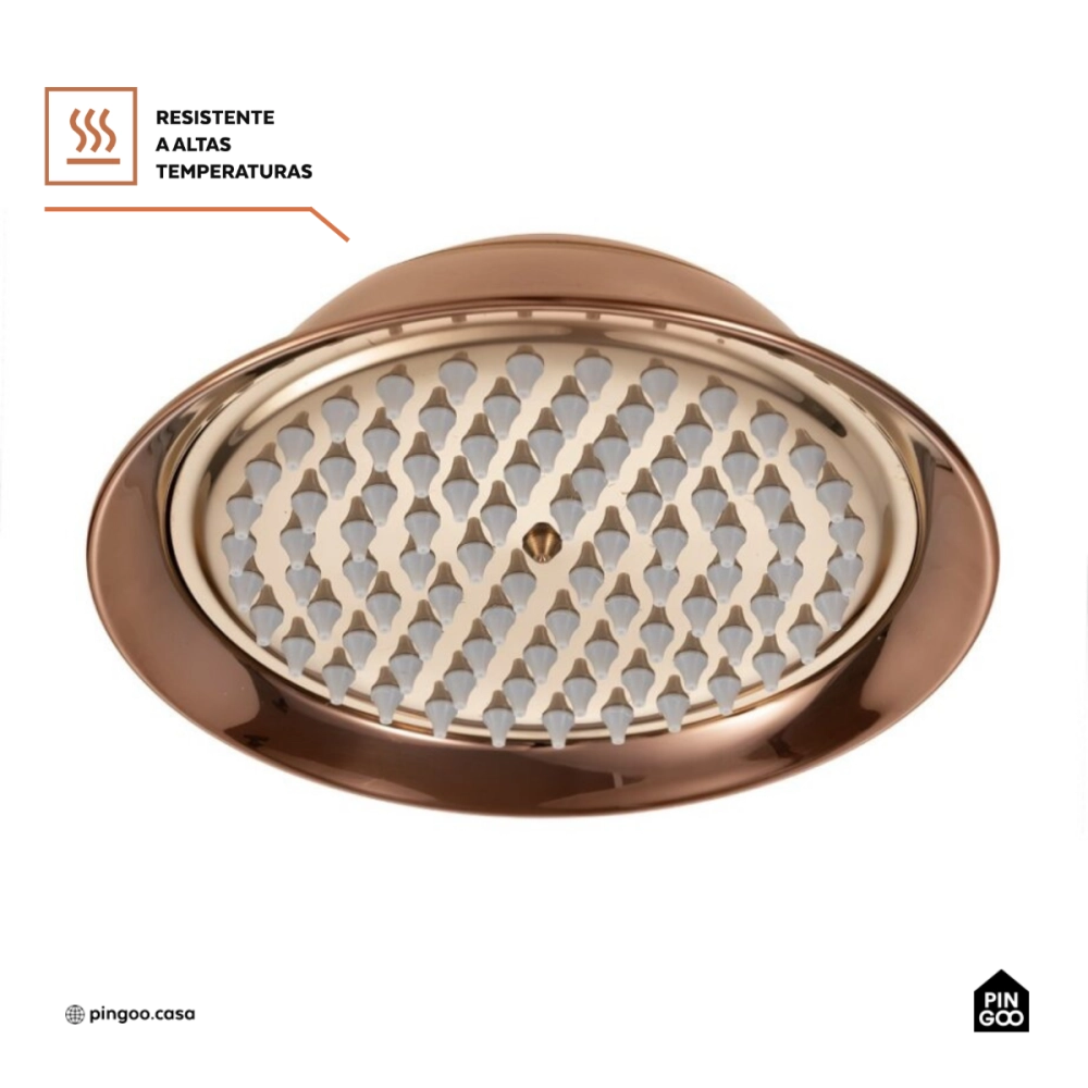 Ducha Chuveiro Redondo Retrô Inox 20cm Coari Pingoo.casa - Dourado Rose Ducha Chuveiro Redondo Retrô Inox 20cm Coari Pingoo.casa - Dourado Rose
