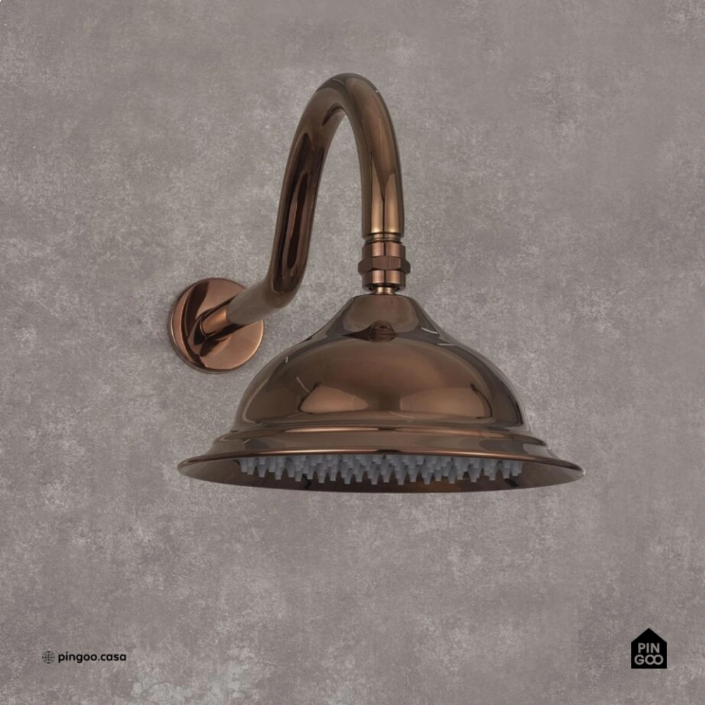 Ducha Chuveiro Redondo Retrô Inox 20cm Coari Pingoo.casa - Dourado Rose Ducha Chuveiro Redondo Retrô Inox 20cm Coari Pingoo.casa - Dourado Rose