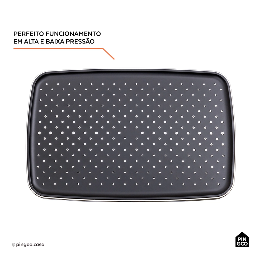 Ducha Chuveiro Retangular de Parede Amapari - Prata