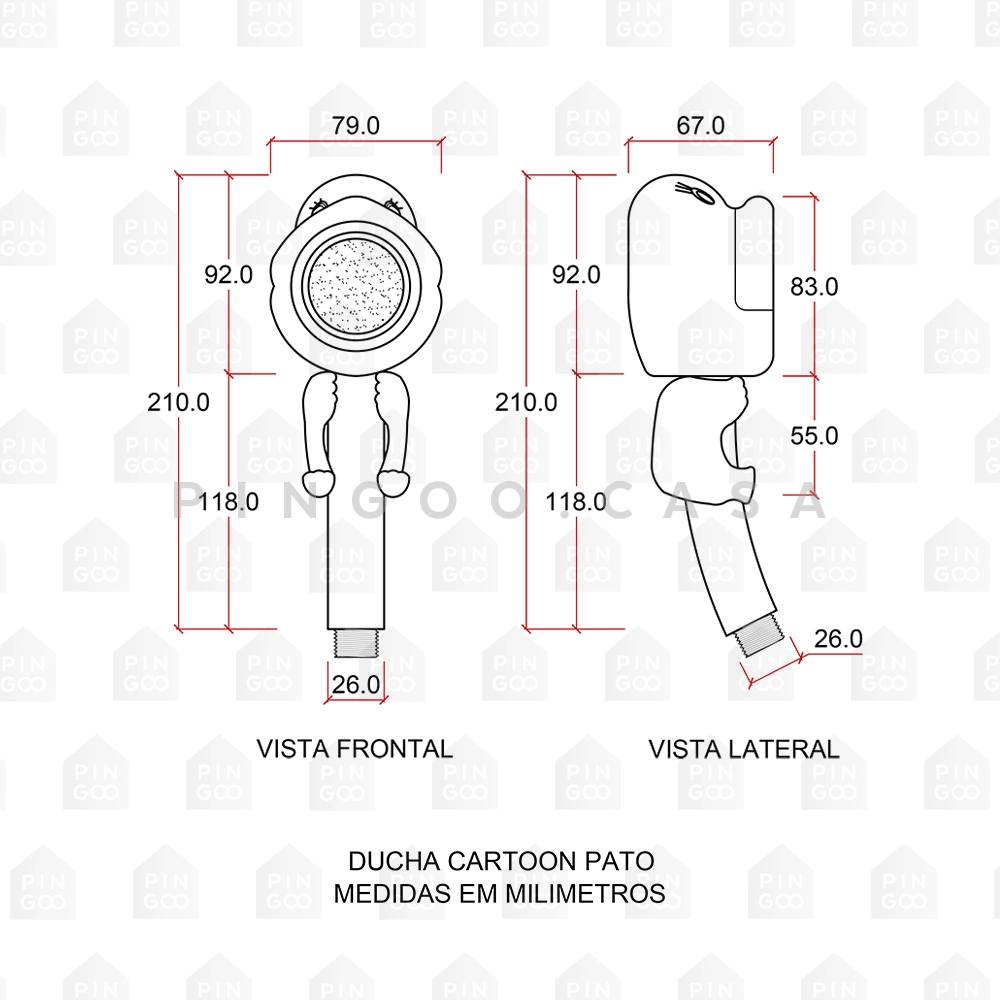 Ducha Chuveirinho Infantil Cartoon Pato