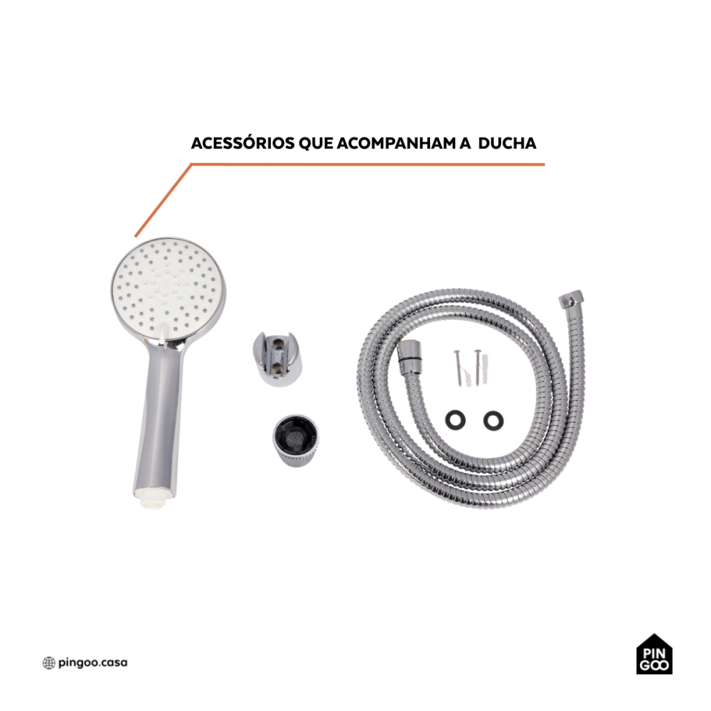 Ducha Manual Guará Pingoo.casa -  Prata