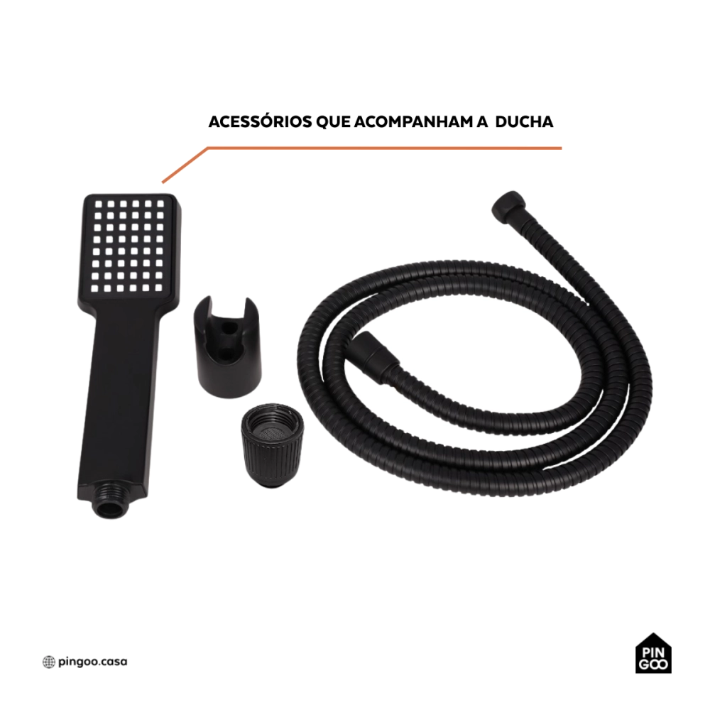 Ducha Manual Jaci Pingoo.casa - Preto