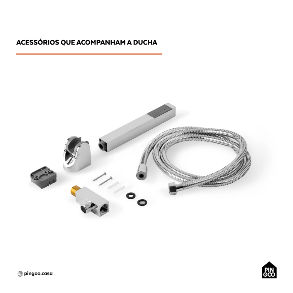 Ducha Manual Mundaú Pingoo.casa - Prata